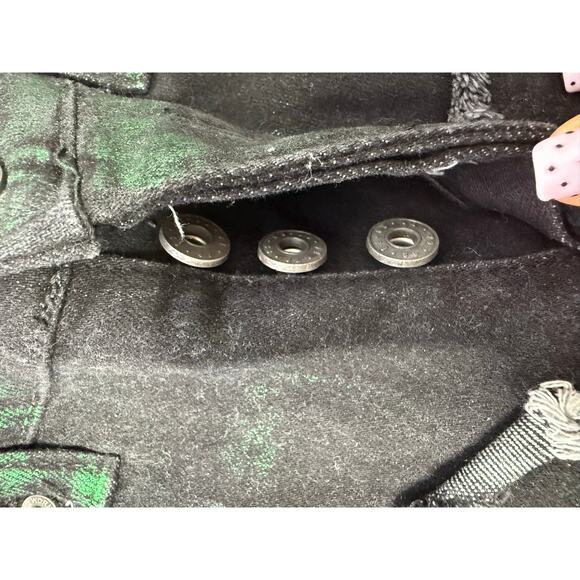 VALABASAS Patchwork Distressed Jeans Green Black Size 28 L35 Men’s - Picture 7 of 7